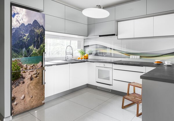 Nálepka tapeta na ledničku Jezero v horách FridgeStick-70x190-f-99700952