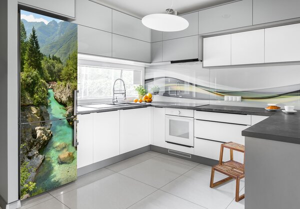 Nálepka fototapeta na ledničku Horský potok FridgeStick-70x190-f-99672886