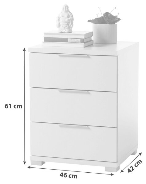 Noční stolek černá výška 61 cm
