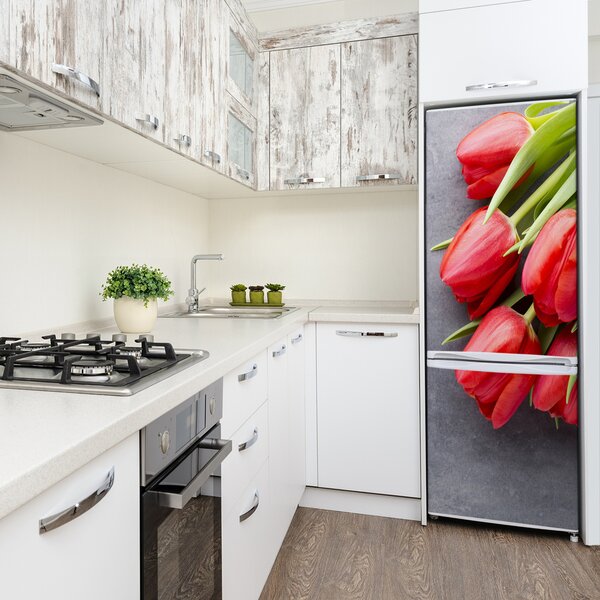 Nálepka fototapeta Červené tulipány FridgeStick-70x190-f-99719823
