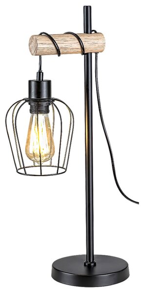 Rabalux FABIANO stolní lampa 1x40W | E27 - černá, světlé dřevo