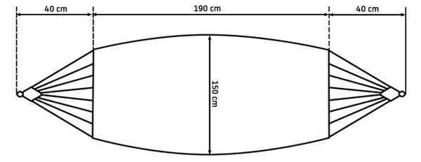 Jednomístná houpací síť 400256 150x270 cm pletená