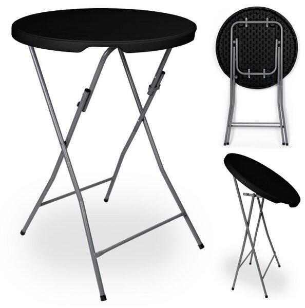 Skládací stolek GALA 80 cm černý