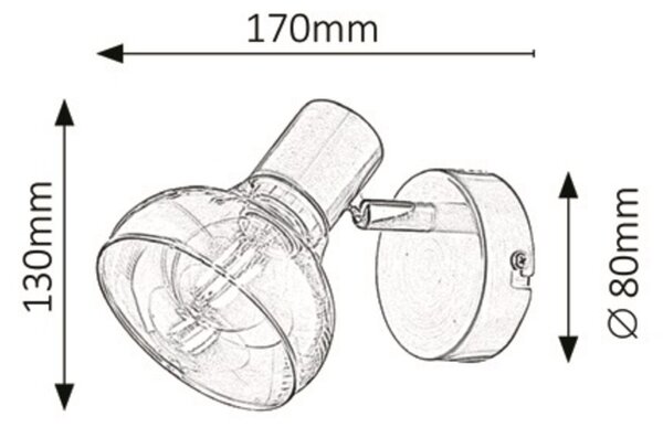 Rabalux HOLLY nástěnné bodové svítidlo max. 1x40W | E14 | IP20 - antická zlatá