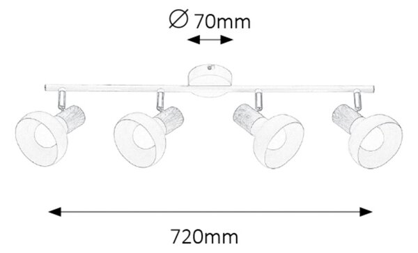 Rabalux HOLLY stropní bodové svítidlo max. 4x40W | E14 | IP20 - bílá, světlé dřevo
