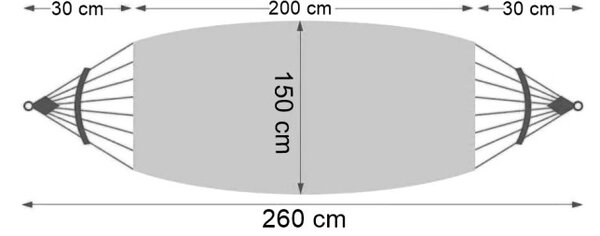 Dvoumístná houpací síť EDEN SAND 150x260 cm s pruhy