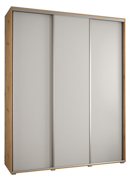 Šatní skříň ASIRI 1 - 190/45 cm, dub artisan / bílá / stříbrná