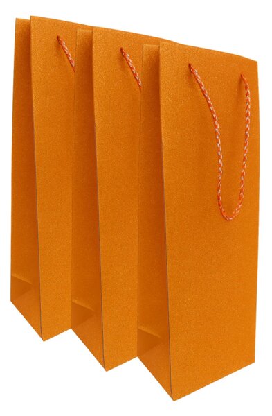 3ks dárkových tašek na láhev oranžových 8645305-0