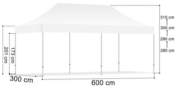 Zahradní párty stan EXPRESS modrý 3x6 m