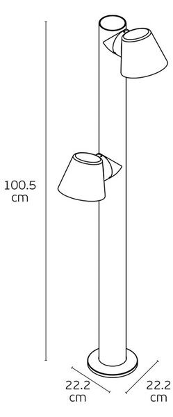 VK Light Kover LED sloupkové svítidlo IP65 AntracitováSe dvěma hlavicemi