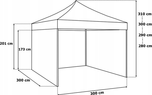 Zahradní párty stan EXPRESS modrý 3x3 m