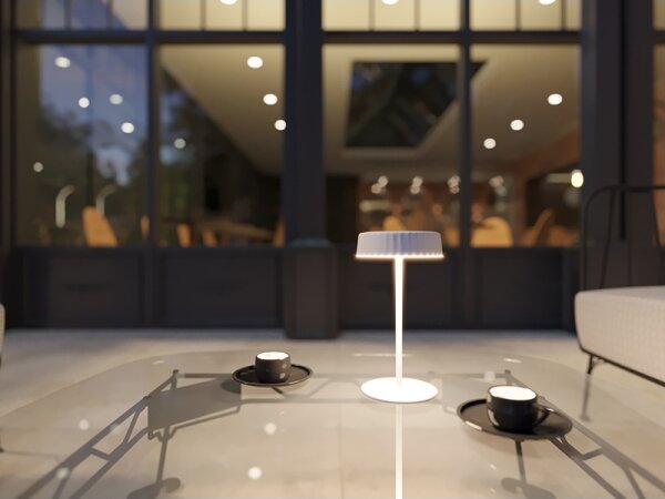 LED Stmívatelná solární nabíjecí stolní lampa VIVIEN LED/3W/5V 2700K IP54 bílá