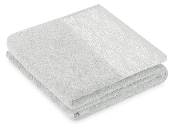 Bavlněný ručník se stříbrnou nití Šedý ELVERUM 70x130 cm