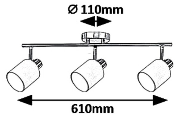 Rabalux NATINA stropní bodové svítidlo max. 3x25W | E14 | IP20 - chrom