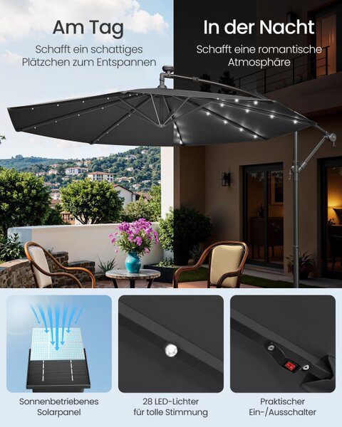 Zahradní slunečník s LED osvětlením GPU118G01