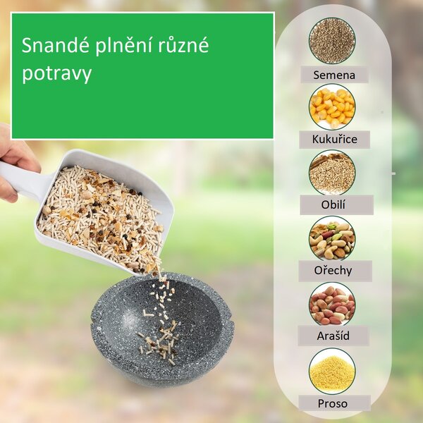 Ptačí krmítko závěsné, kovové, šedé GT4018