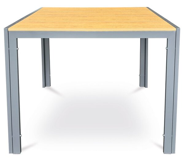 Zahradní stůl rozkládací METRAX — 90x90 cm, kov, polywood, hnědá