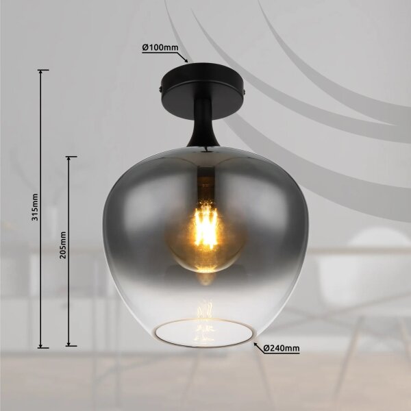 Globo 15548D - Stropní svítidlo MAXY 1xE27/40W/230V kouřová