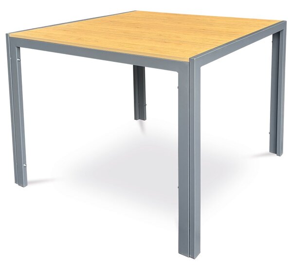 Zahradní stůl rozkládací METRAX — 90x90 cm, kov, polywood, hnědá