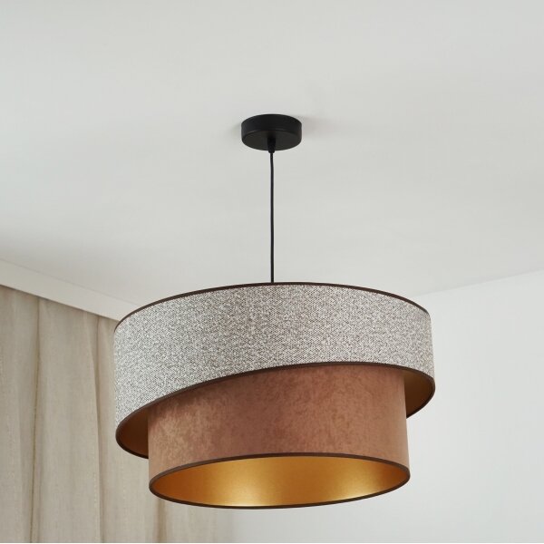 Brilagi - Lustr na lanku VEGAS SHINE 1xE27/15W/230V pr. 50 cm šedá/hnědá