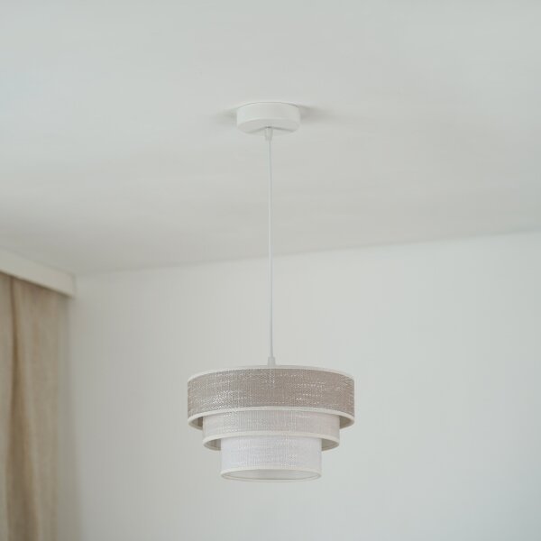 Brilagi - Lustr na lanku ALASKA LUNETA 1xE27/15W/230V pr. 25 cm šedá/krémová