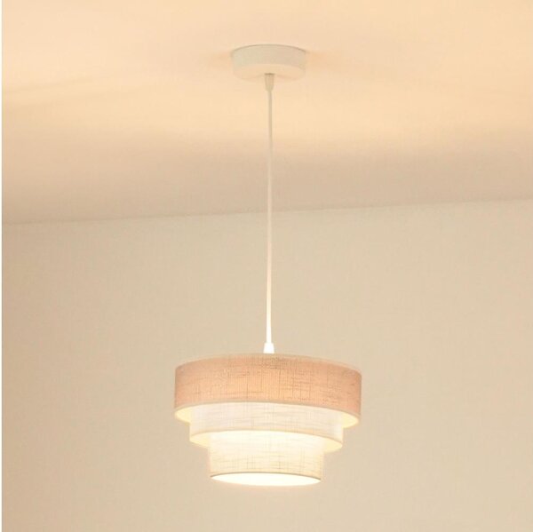Brilagi - Lustr na lanku ALASKA LUNETA 1xE27/15W/230V pr. 25 cm šedá/krémová