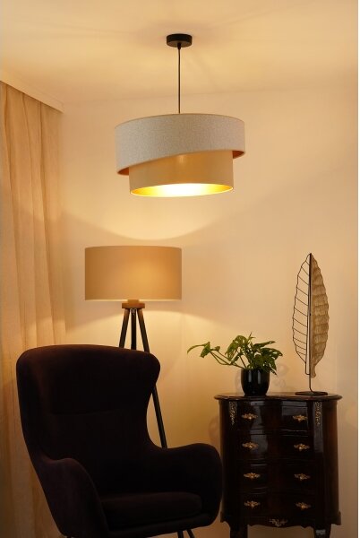 Brilagi - Lustr na lanku VEGAS SHINE 1xE27/15W/230V pr. 50 cm krémová/béžová