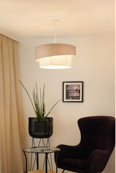 Brilagi - Lustr na lanku DOVER SHINE 1xE27/15W/230V pr. 50 cm šedá/krémová