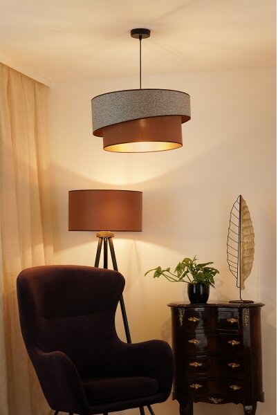Brilagi - Lustr na lanku VEGAS SHINE 1xE27/15W/230V pr. 50 cm šedá/hnědá