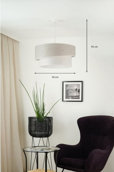 Brilagi - Lustr na lanku DOVER SHINE 1xE27/15W/230V pr. 50 cm šedá/krémová
