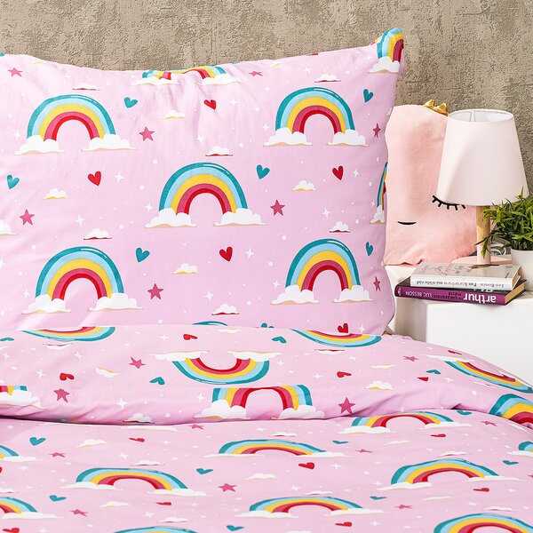 4Home Dětské bavlněné povlečení Rainbow , 140 x 200 cm, 70 x 90 cm