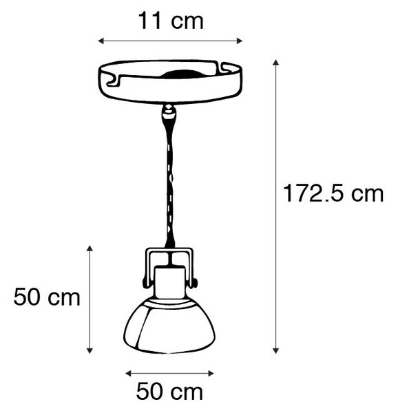 Průmyslové závěsné svítidlo šedé 40 cm - Samia Sabo