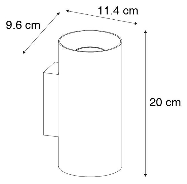 Designová nástěnná lampa černá se zlatem - Sab