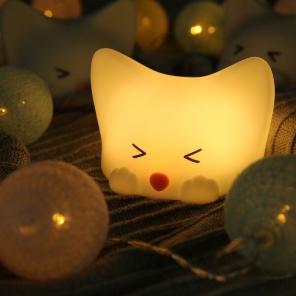 MegaLight - LED RGB Stmívatelná nabíjecí dětská dotyková lampa CATTY CAT LED/5V