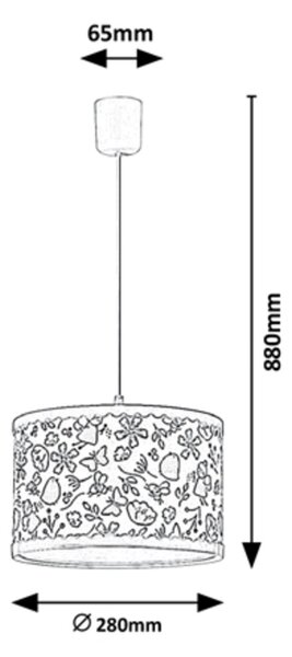 Rabalux HANKA dětské závěsné svítidlo E27/40W/230V, růžová barva
