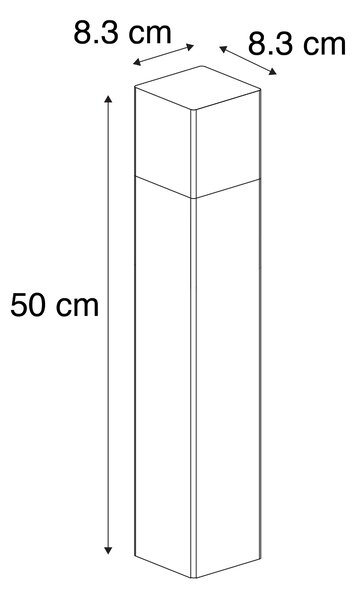 Stojací venkovní svítidlo černé 50 cm IP44 s efektem kouřového skla - Dánsko