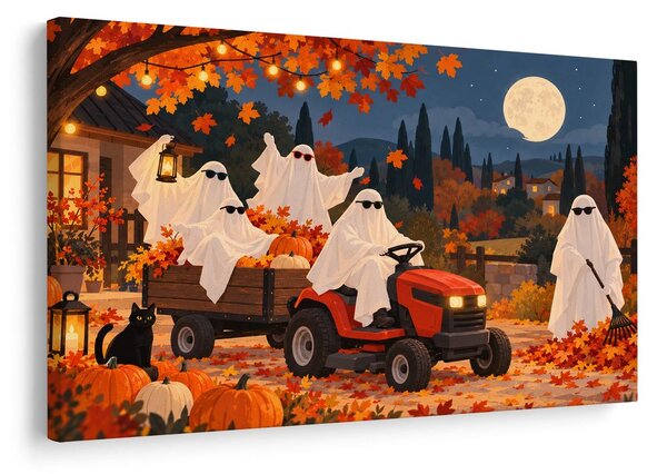 Obraz halloweenští duchové na traktoru
