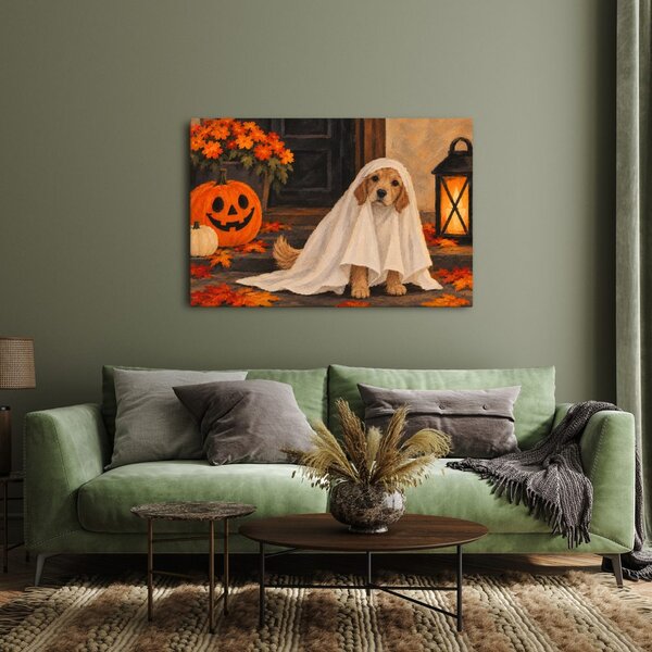 Obraz pejsek duch s dýní