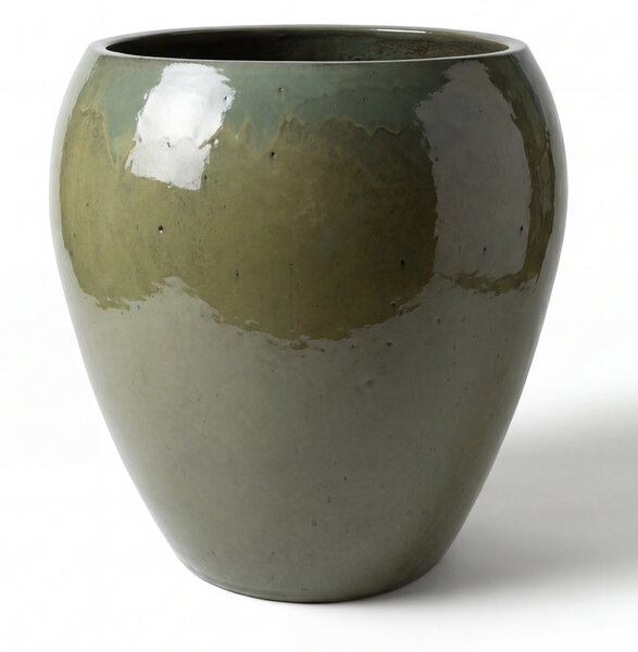 Velký keramický květináč LAFONTAINE 2 - Khaki - XL (52x52 cm)