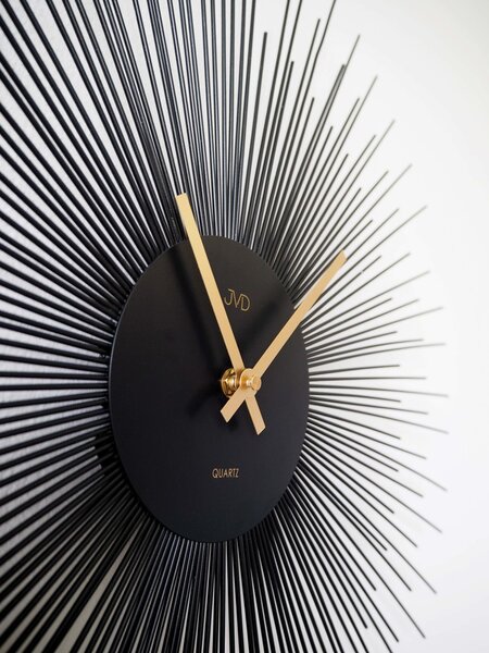 JVD Černé designové exkluzivní velké nástěnné hodiny JVD HJ102