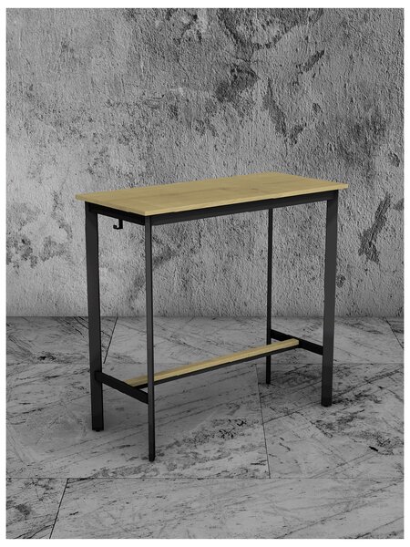 Barový stůl černý A10, dub Hamilton, 110 x 51 cm