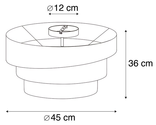 Moderní stropní svítidlo černé 45 cm 3-světlo - Drum Trio