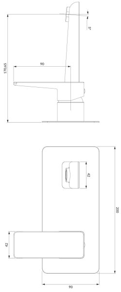 OMNIRES PM7415BL-Umyvadlová baterie pro podomítkovou instalaci PARMA matná černá