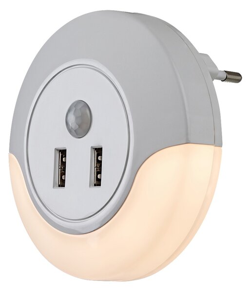 Rabalux DEMBO LED Noční světlo do zásuvky se senzorem 2xUSB LED/13,9W/230V 3000K