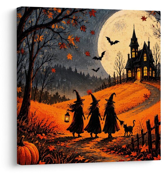 Obraz halloweenská cesta k temnému domu