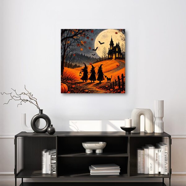 Obraz halloweenská cesta k temnému domu