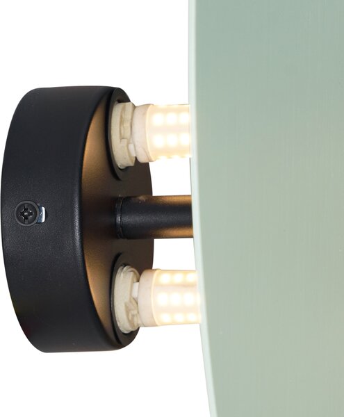 Designová nástěnná lampa zelená organická 32cm 2-světla - Pulley
