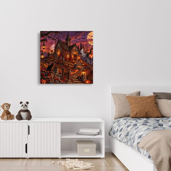 Obraz halloweenský hřbitov u kaple