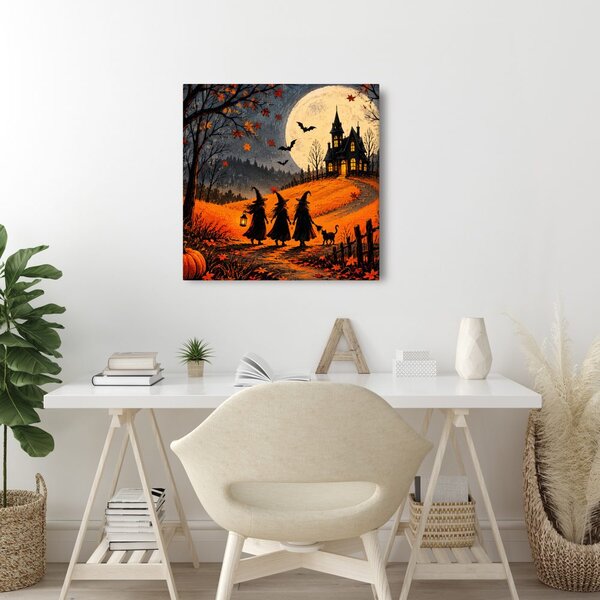 Obraz halloweenská cesta k temnému domu