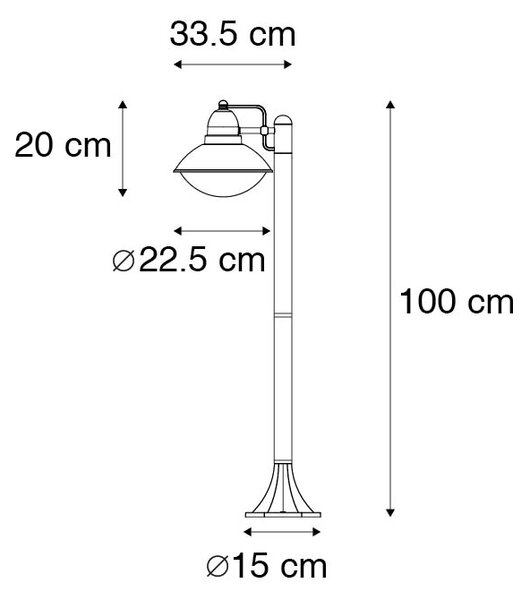 Moderní venkovní sloupková lampa černá 100 cm IP44 - Marcel